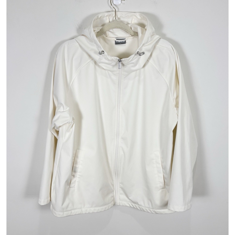 32 Degree Softshell Hooded Zip Jacket With Pockets Size XXL Cream Women's